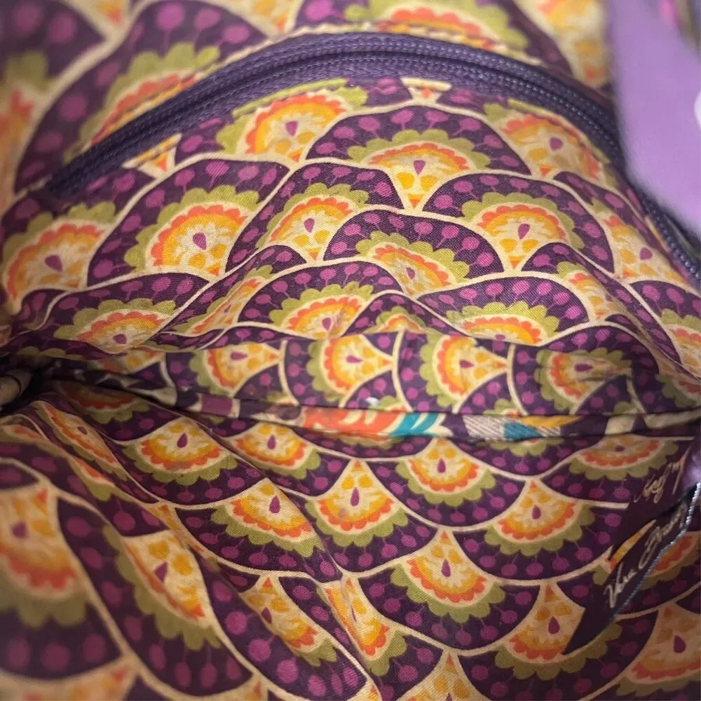 Vera Bradley Crossbody Bag Plum Crazy Pattern Quilted Purse Purple Floral Boho